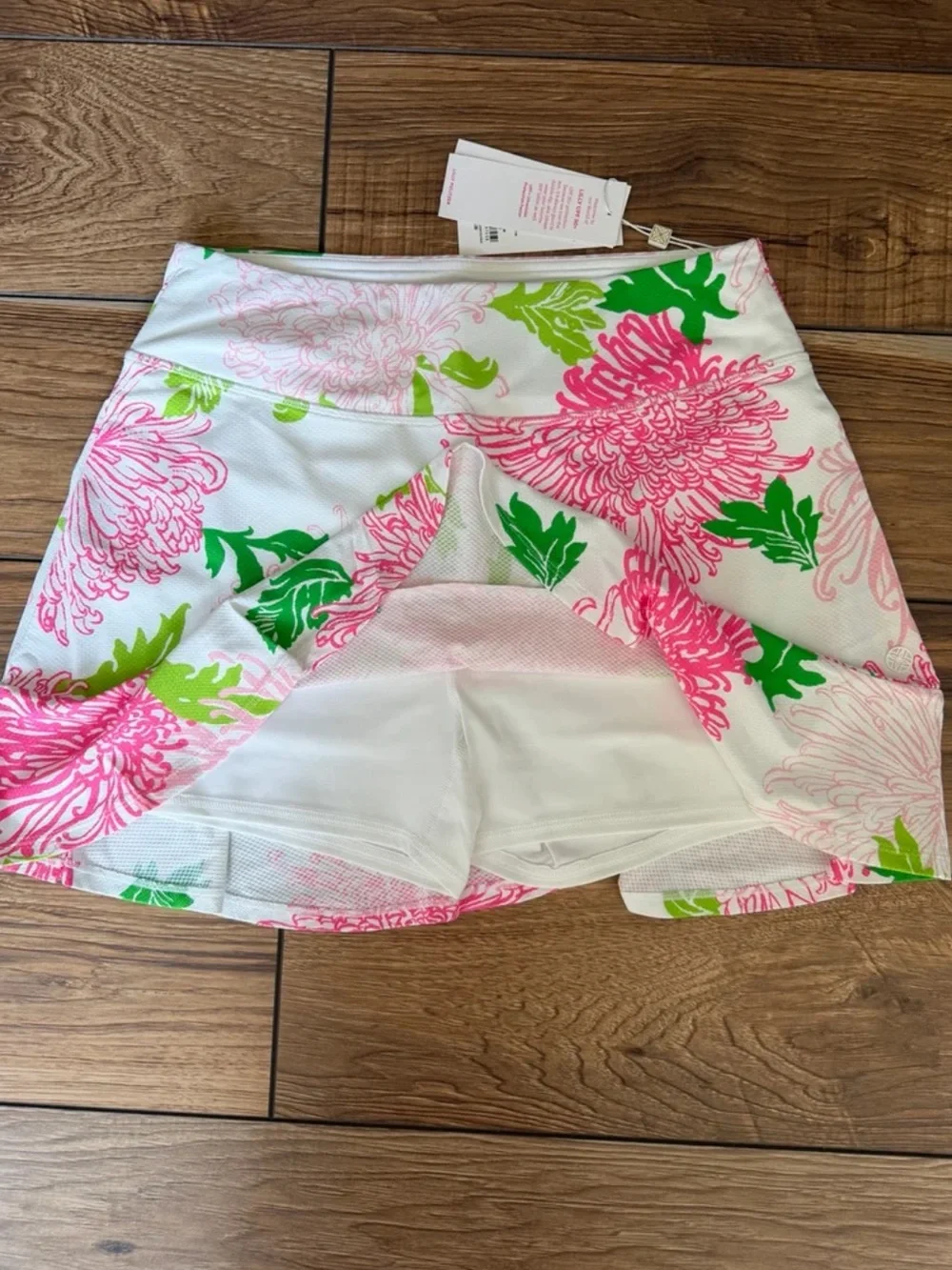 Lilly Pulitzer UPF 50+ Luxletic Zadora High Rise Skort: Resort White Lil Go Wit